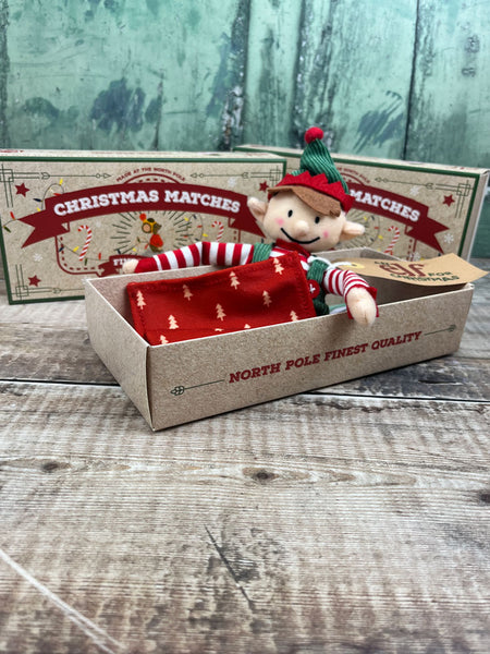 Christmas Elf Baby Boy in North Pole Matchbox