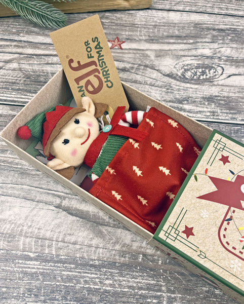 Christmas Elf Baby Girl in North Pole Matchbox