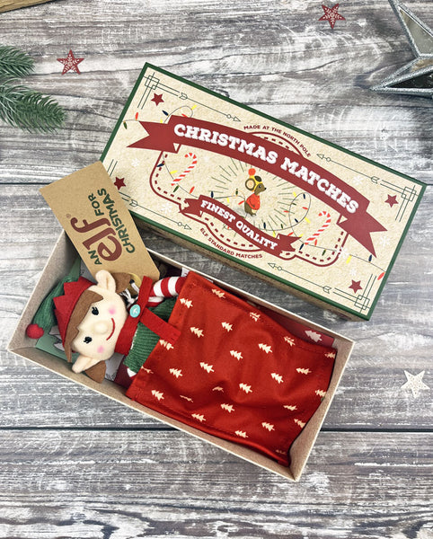 Christmas Elf Baby Girl in North Pole Matchbox